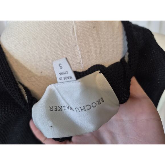 Brochu Walker Black Ribbed Sleeveless Cotton Blend Top Small - Picture 11 of 11